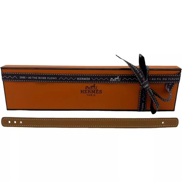 Auth HERMES Sellier Looping Replacement Strap Bracelet Brown Leather - Picture 1 of 16